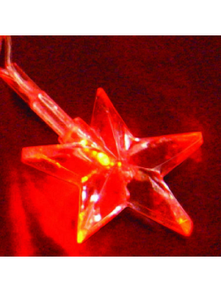 Гирлянда "Звездочки", 20 светодиодов, 3 м, красный
