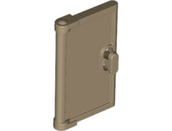 Door 1 x 2 x 3 with Vertical Handle, Mold for Tabless Frames, Dark Tan (60614 / 6334209 / 6404419 / 6428821)