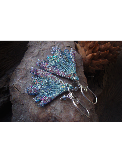 Коллекционные серьги "Крылышки весенней Лелефеи", лабрадоры и звёздочки