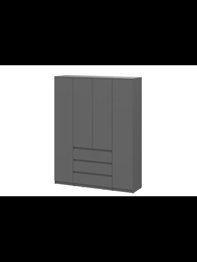 Денвер Шкаф четырехстворчатый Графит серый