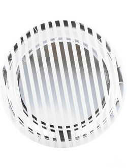 Тарелки (7''/18 см) Полосы Люкс, Белый/Серебро, Металлик, 6 шт.