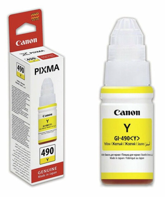 Чернила Canon GI-490Y PIXMA G1400/2400/3400, 70мл (ОРИГИНАЛ) YELLOW 0666C001