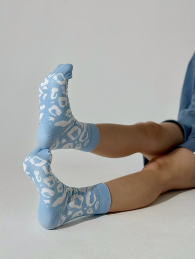 НОСКИ ПРИЯТНО "ГОЛУБОЙ ЛЕОПАРД"