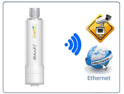 Уличная точка доступа WiFi Ubiquiti Bullet M2 HP (2.4 ГГц, 600 мВт) с питанием POE, без антенны, без БП.