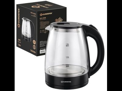 Чайник Eurostek EEK-2028 (стекло, 1,8 л, 1500 Вт, черный)