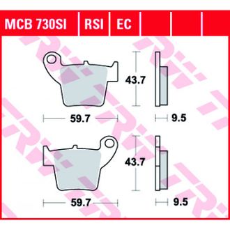 Тормозные колодки TRW MCB730SI для Honda (Sinter Offroad)