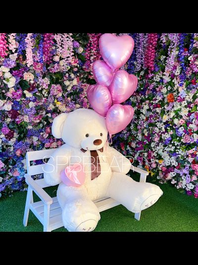 Подарочный набор №8 - Плюшевый мишка 200 см, Шары сердца 5, Киндер бокс большой