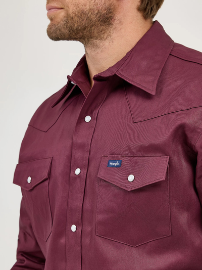 Рубашка Wrangler® Cowboy Cut® Work Shirt Firm Finish