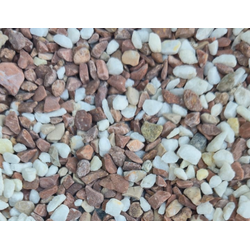 Бело-коралловая мраморная крошка галтованная, фракция 5-10 мм