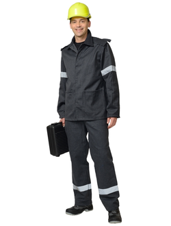 Костюм шахтёрский: куртка, брюки серый с СОП. Тип А