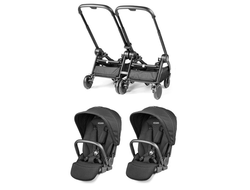 Коляска прогулочная для двойни Peg Perego City Loop True Black