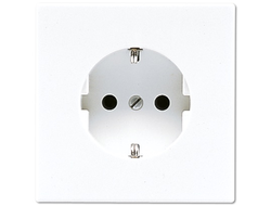 Розетка с заземлением, 16А, 250V, со шторками, белая Jung LS1520KIWW