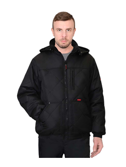 Куртка "ПРАГА-Люкс" короткая с капюшоном, черная