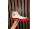 Кеды Converse Comme des Garcons PLAY белые высокие с красной подошвой живые фото