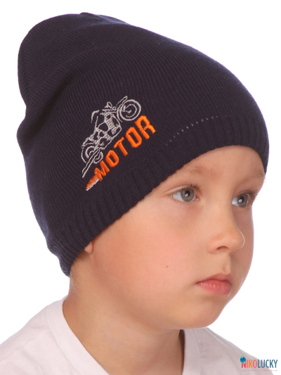 Шапка  18202-14, цвет темно-синий  р. 48-50