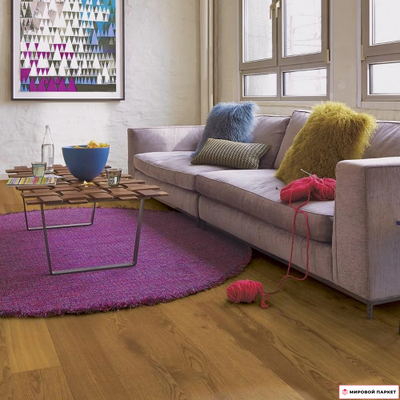 Паркетная доска PolarWood Дуб Premium Noble Brown купить в интернет-магазине mirovoy-parquet.ru