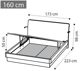 Кровать "Eclisse" с подъёмным механизмом 160х200 см