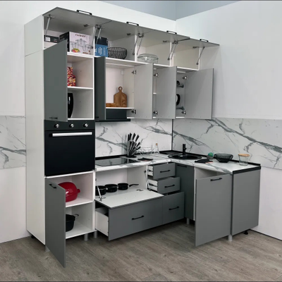 Кухня угловая трёхуровневая "МРКГ 100/Шопен" 2.4х1.6 м (МР)