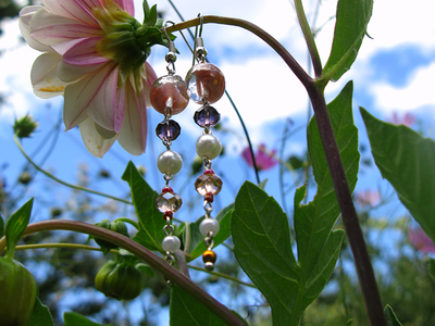 Красивые длинные серьги "Хрустальная роса"