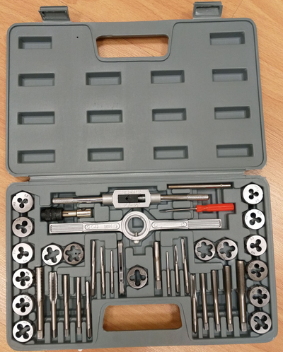 Набор резьбонарезной М3 - М12 мм,  40 пр. в пластиковом кейсе