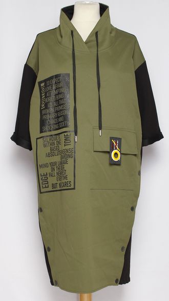 ПЛАТЬЕ БОХО "ПЕЧАТЬ" хаки р.48,50,54