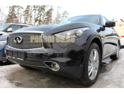 Защита радиатора Infiniti FX37 II 2010-2013/QX70 2013- black низ PREMIUM