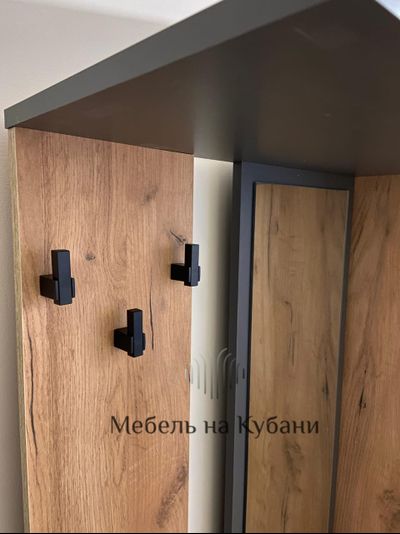 Абрау вешалка с зеркалом прихожая Дуб золотой/Графит