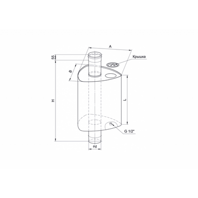 Бак Каспий треугольный на трубе 51л D=115 Ferrum