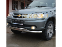 Защита переднего бампера (радиус) d60/42 для Chevrolet Niva 2010-