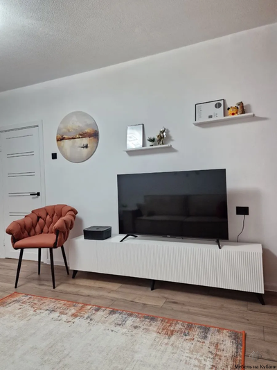 Сканди тумба под ТВ Белый/Белый Глянец