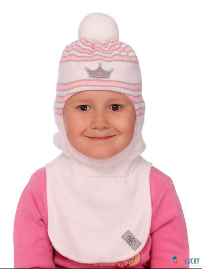 Шапка-шлем &quot;Принцесса&quot; м7в17, цвет белый р. 50-52