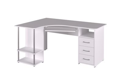 Стол компьютерный С-237 Белый структурный