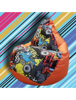 Кресло-мешок БИГ БОСС комби Монстер трак/Дюспо оранж