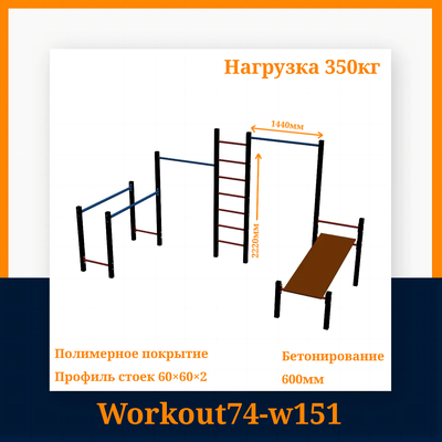 Спортивная площадка Workout W151