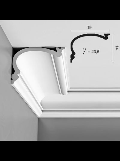 Потолочный карниз с гладким профилем из полиуретана Orac Decor Коллекция Luxxus C342