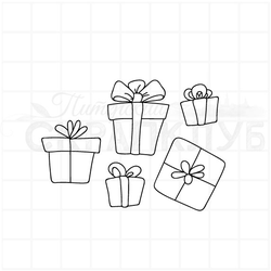 Штамп для скрапа коробки с подарками