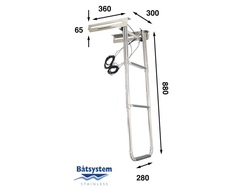 Автоматический трап для бушприт-площадок Batsystem BKR93 880 x 300 мм 3 ступеньки, 9519037520