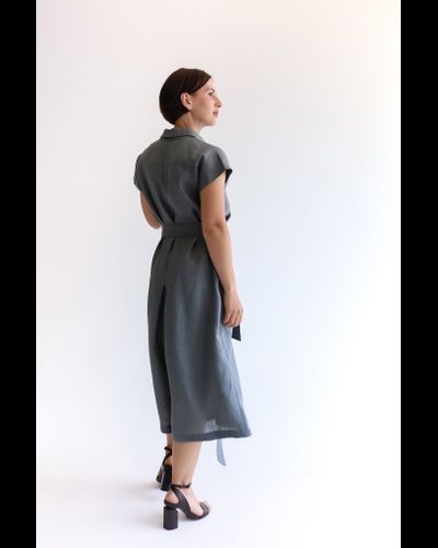 Комбинезон льняной графит