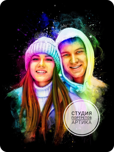 Портрет в Стиле Мурчиано 2 человека