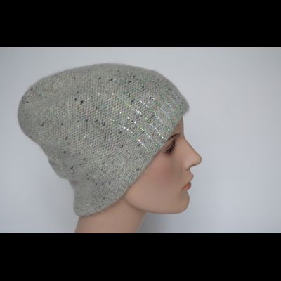 Белая шапка из меланжевой пряжи Vizio Италия 8022 CY