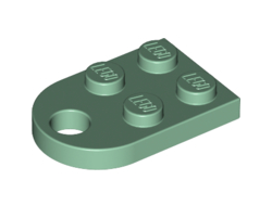 Plate, Modified 2 x 3 with Hole, Sand Green (3176 / 6278542)