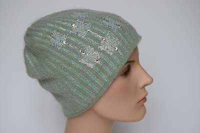 Мятная итальянская шапка для женщин