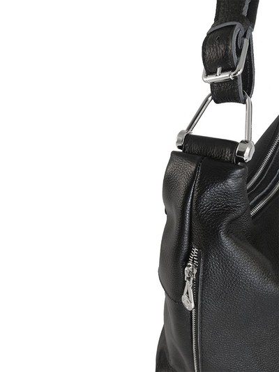 (АРТИКУЛ: 9808/1/82) СУМКА МЕШОК ЖЕНСКАЯ, СРЕДНЕГО РАЗМЕРА, НАТУРАЛЬНАЯ КОЖА, ЧЕРНАЯ, ДВА ОТДЕЛЕНИЯ, РУЧКА И РЕМЕНЬ ЧЕРЕЗ ПЛЕЧО