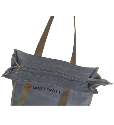 (АРТИКУЛ: 9640) СУМКА БОЛЬШАЯ, ТЕКСТИЛЬ, СЕРАЯ С ТЕМНО-БЕЖЕВЫМИ РУЧКАМИ ЧЕРЕЗ ПЛЕЧО