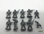 Пехотинцы 9 фигур - 45 мм - серый полиэтилен. Читайте описание.