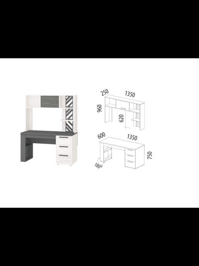 Стол с надстройкой (лев/прав) Аляска 62