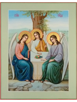 Троица Пресвятая. Рукописная икона.