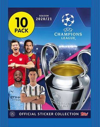 Наклейки TOPPS &quot;UEFA Champions League 2020/21 (Лига Чемпионов УЕФА 2020/2021 год)&quot; 1 пакетик - 10 наклеек