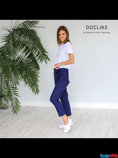 Брюки-бананы DOCLIKE DL216 Ниагара синие