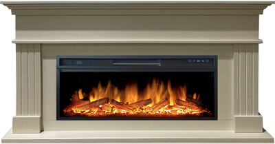 Линейный электрокамин Бруно SL с очагом Vision 42 LOG LED